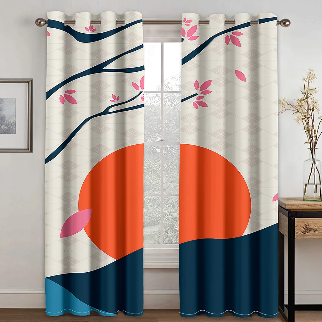 Abstract Art Anthestic Morandi Window Curtains Blinds For Living Room Bedroom Kicthen Office Door Blinds Windows Home Decor2Pcs