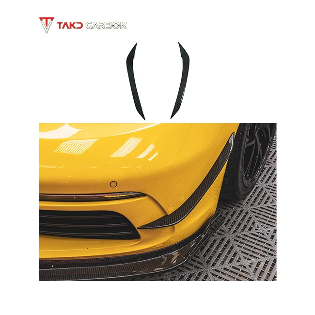 

TAKD Carbon Dry Carbon Fiber Material Front Bumper Canards for Porsches 718 Cayman Boxster