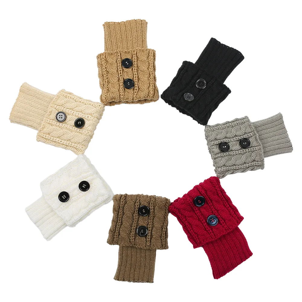 جديد سميكة الصوف الوجه الجوارب غطاء قصير تويست زر غطاء للقدم قصيرة واقي أحذية بلاستيك الدافئة الساق الديكور الجوارب حارس الساق