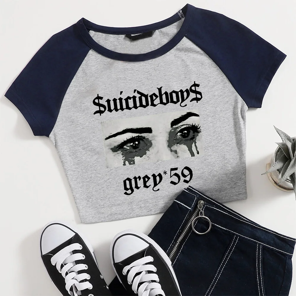 Suicide Boys G-59 T Shirts Streetwear Suicide Boys Merch Vintage Style Graphic Tee Crop Shirt Short Tees Tops Male and Female