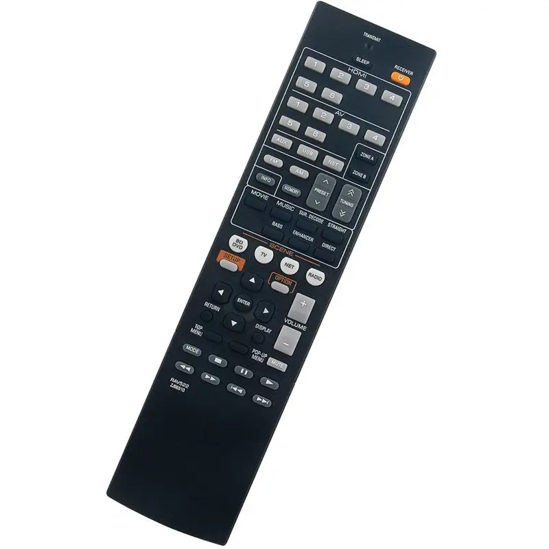 DT21 Remote Control RAV522 Replacement for AV Receiver RX-V477 RX-V577, Easy Install, Full Function, Black