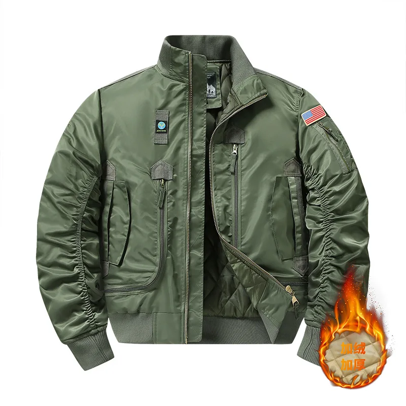 2026 Autumn/Winter New Style Jacket with Cotton Workwear - Air Force Loose Large-Sized Casual Coat Baseball Shirt