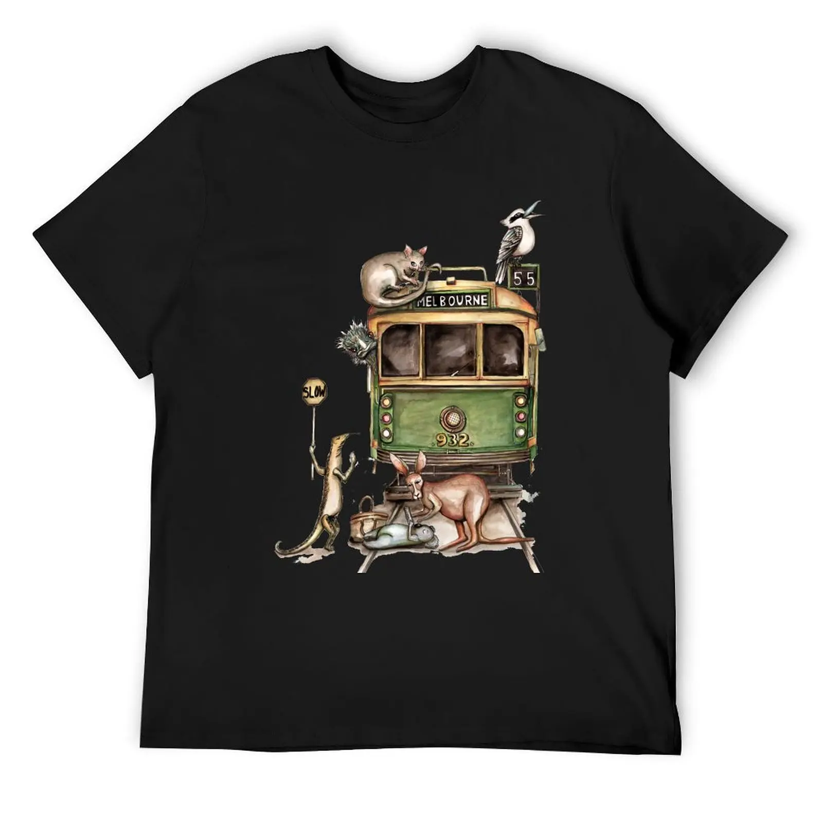 Melbourne tram T-Shirt cute tops animal prinfor boys new edition mens graphic t-shirts anime