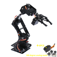 Robotic Arm Kit 6DOF Programming Robot Arm DIY Programming Robot Kit with Open Source Code and Tutorial 180 degree analog motor