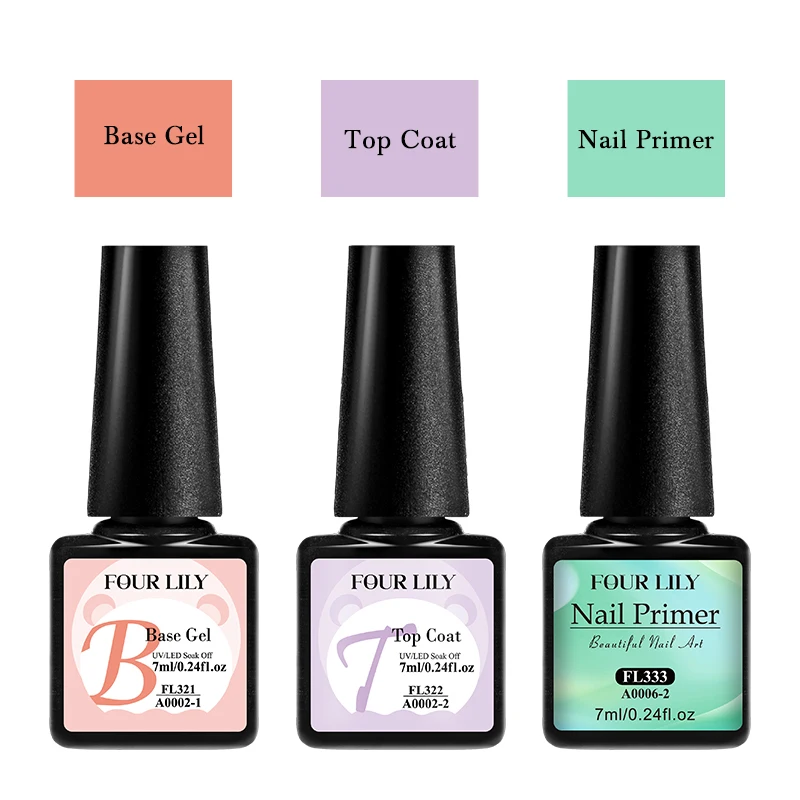 7ml Nail Primer Nail Prep Uitdrogen Base Top Coat Starter Set Gel Nagellak Geen behoefte aan UV LED Lamp Nail Art Vernis Manicure