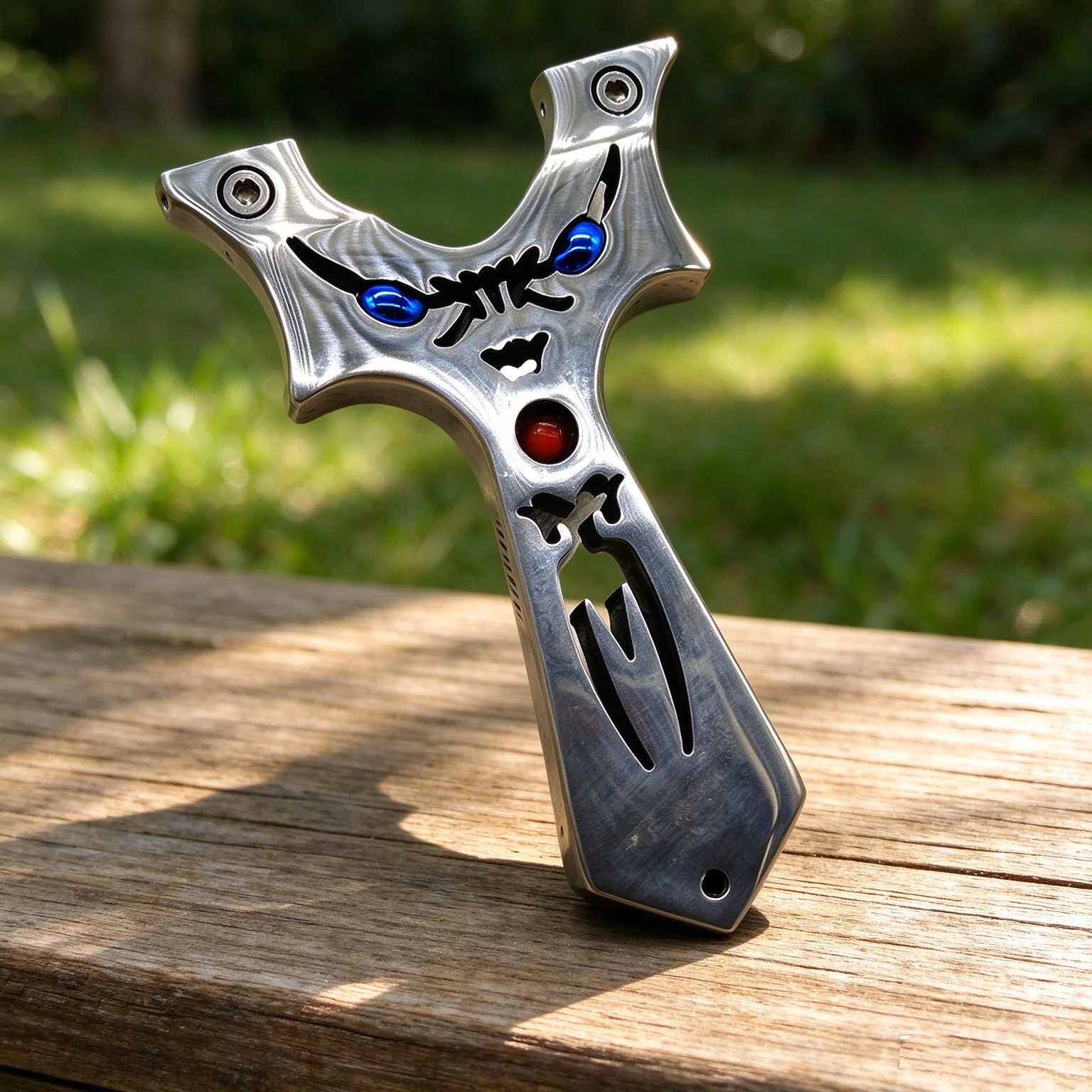 Outdoor Quick Flattening Leather Slingshot, 304 Stainless Steel 9025, Practical Straight Board Competitive Slingshot