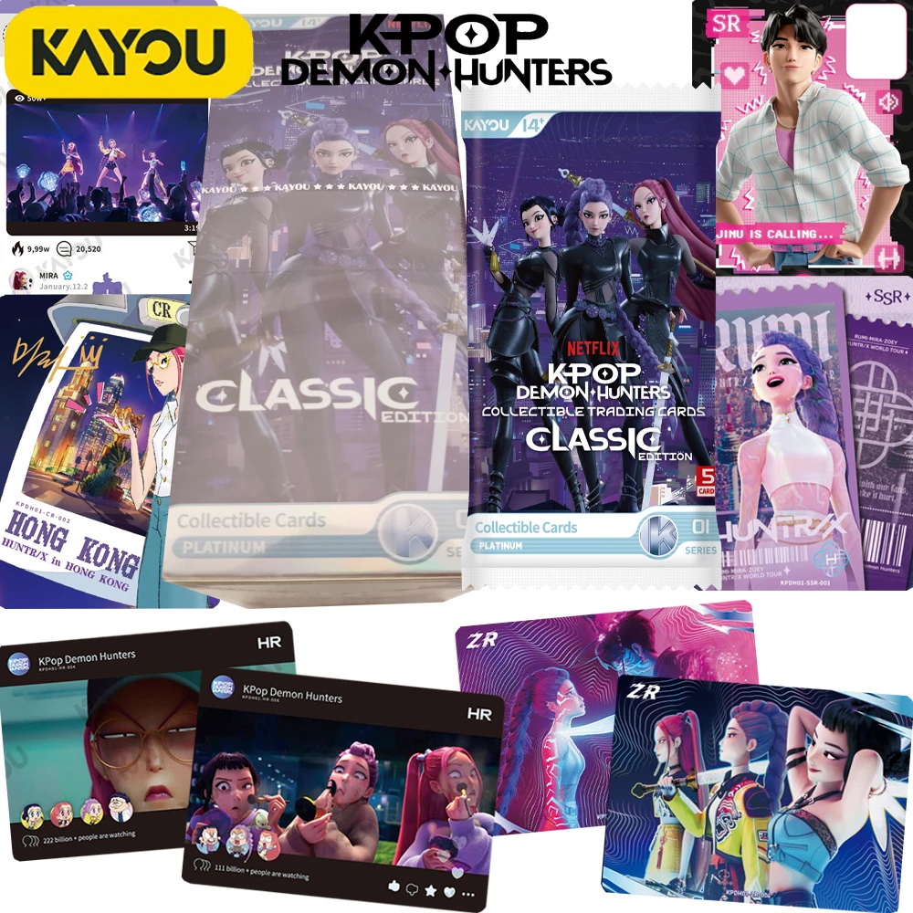 Original KAYOU KPop Demon Hunters Popular Idol Stars Animation Movie Exquisite Creative Peripheral Collection Cards Trendy Gifts