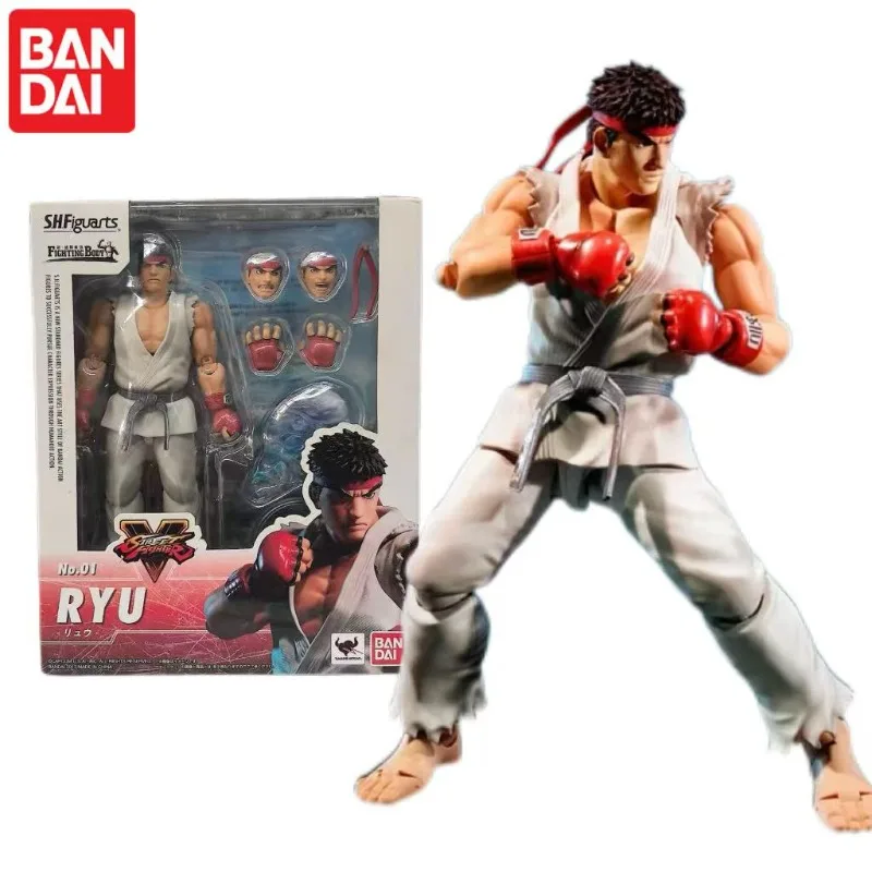 

In Stock Original Bandai S.H. Figuarts SHF Ryu Street Fighter White clothes versionAnime Action Collection Figures Model Toys