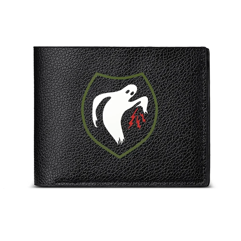 Ghost Emblem Shield Design Men's Wallet Card Holder Casual Business Fashion Print Style