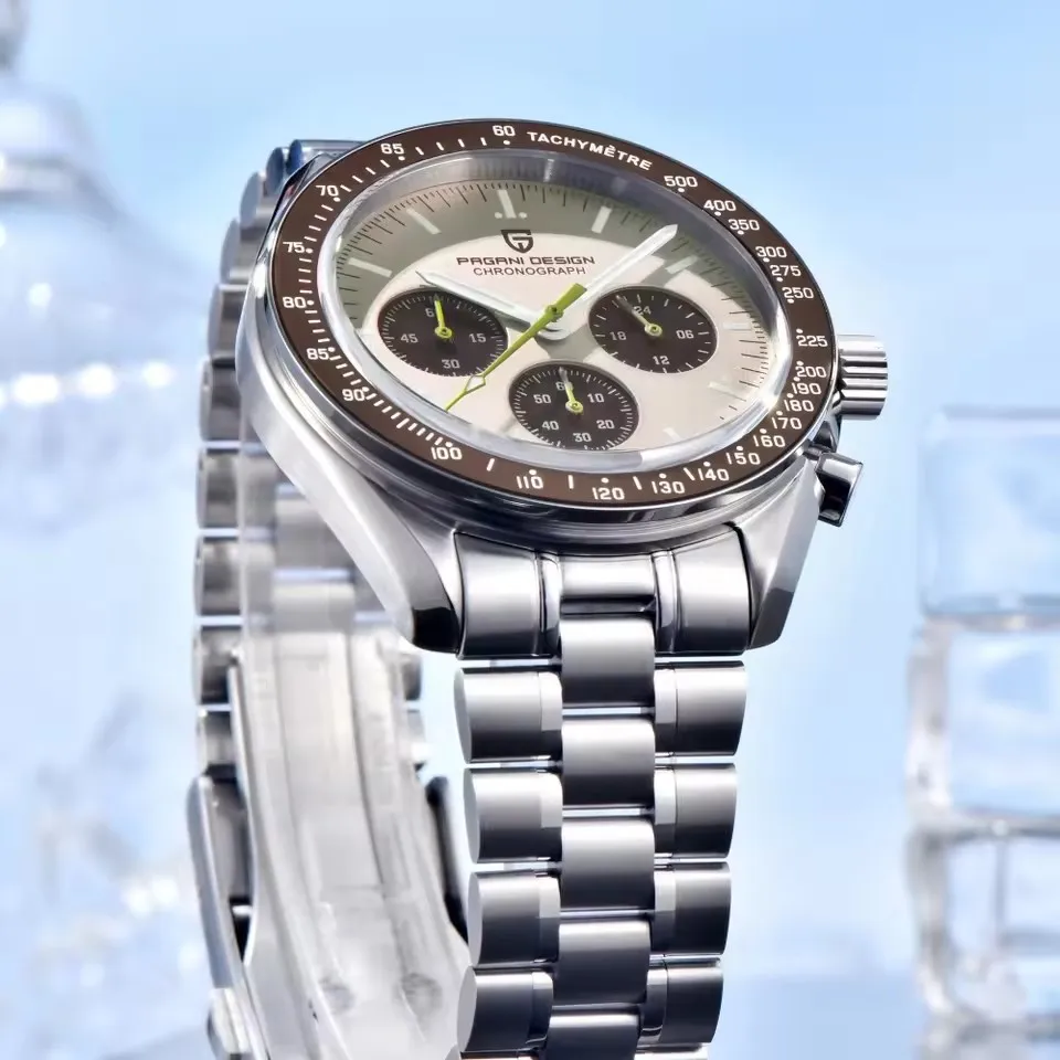PAGANI DESIGN 500 Speedometer Circle Sport Chronograph 316L All Steel Luminous Man Watch AR Sapphire Japan Movt Luxury Men Watch