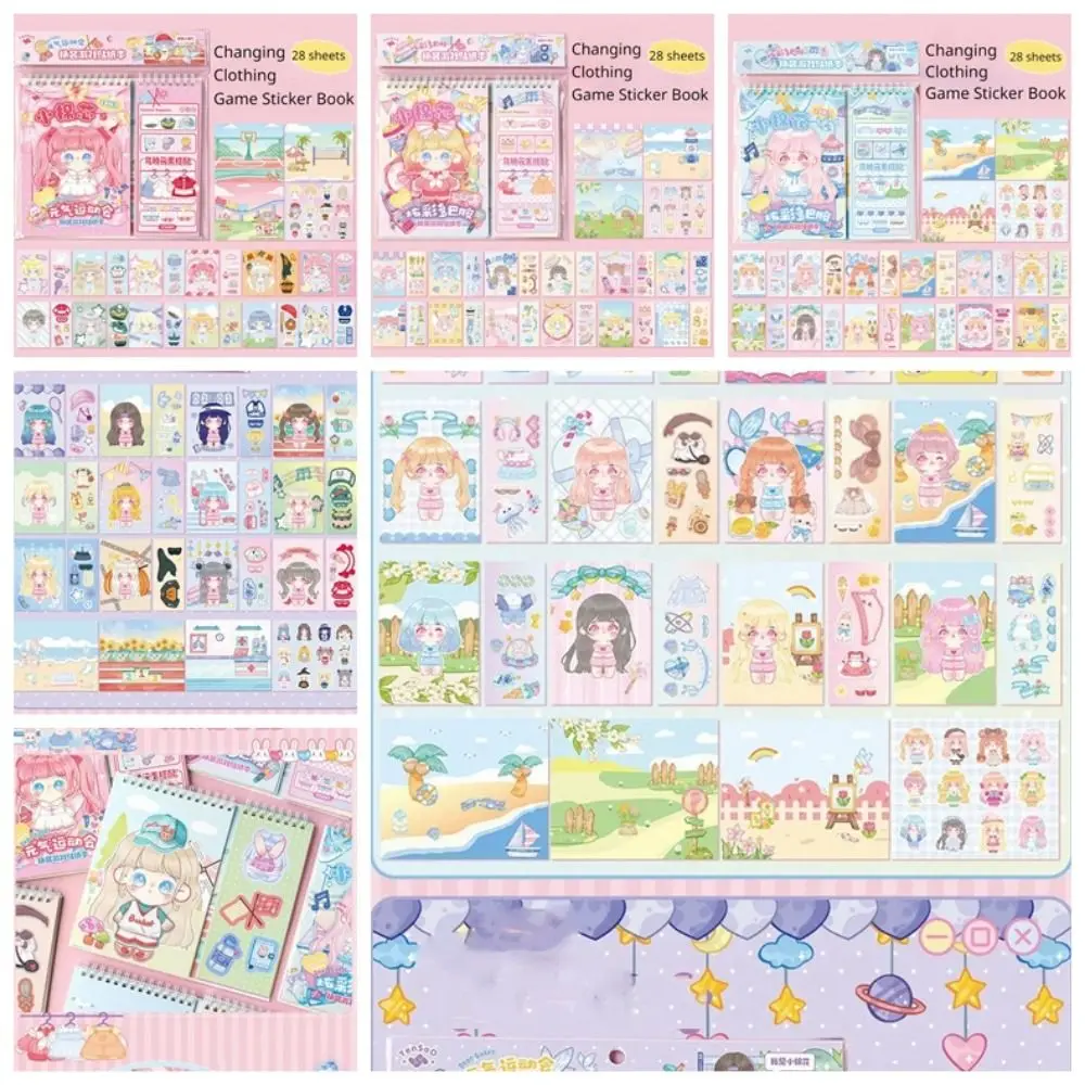 DIY Scrapbooking Coil Replacement Sticker Book Small Cotton Paper Interest Girl Quiet Book Cartoon Cute