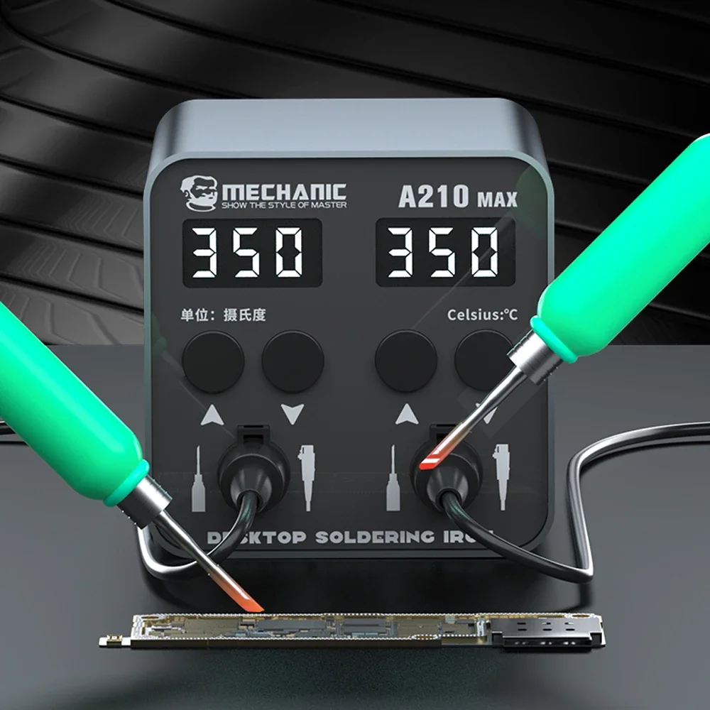 A210 Max Dual-station Constant Temperature Desktop Soldering Station C210 Handel Short Circuit Protection Welding Tools