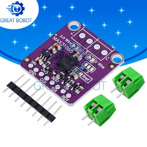 PT100 to PT1000 RTD-to-Digital Converter Board Temperature Thermocouple Sensor Amplifier Module 3.3V/5V For Arduino MAX31865