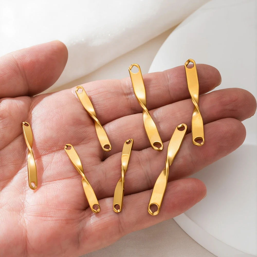 5 Stück Edelstahl-Drehverbinder in Rechteckform für DIY-Halsketten, Armbänder, Schmuckherstellungszubehör – Detail 5