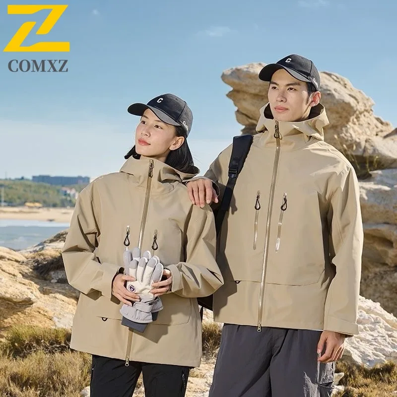 

COMXZ Men Jackets 2025 Autumn Outdoor Adventure Travel Fly Fishing Hunting Hooded Windbreaker Waterproof Outdoor Trendy Jacket