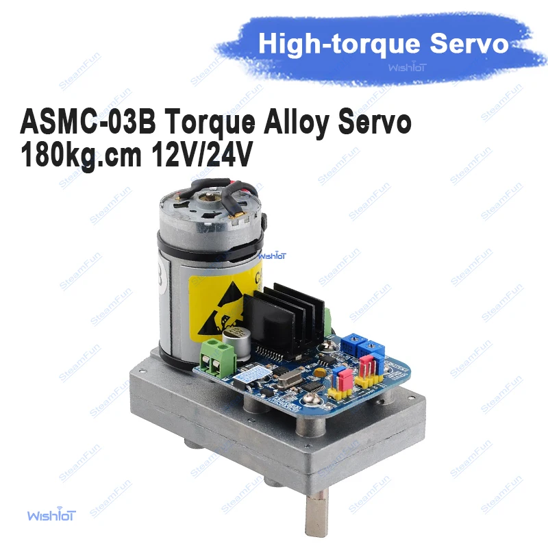 

ASMC-03B 180kg.cm High Torque Servo 12-24V Alloy Steering Gear RC Servo for Large Robot Arm Manipulator