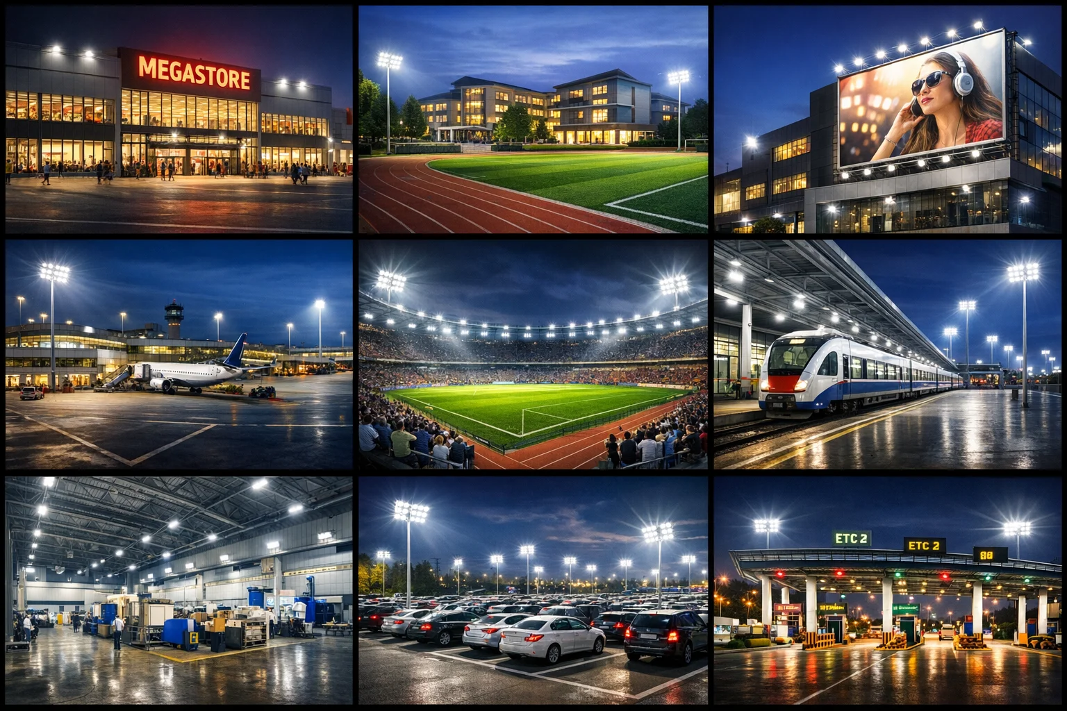 150W to 400W LED Flood Light  Bay, Aluminum Housing, Indoor Tennis Court & Stadium Lighting, 5000K Daylight