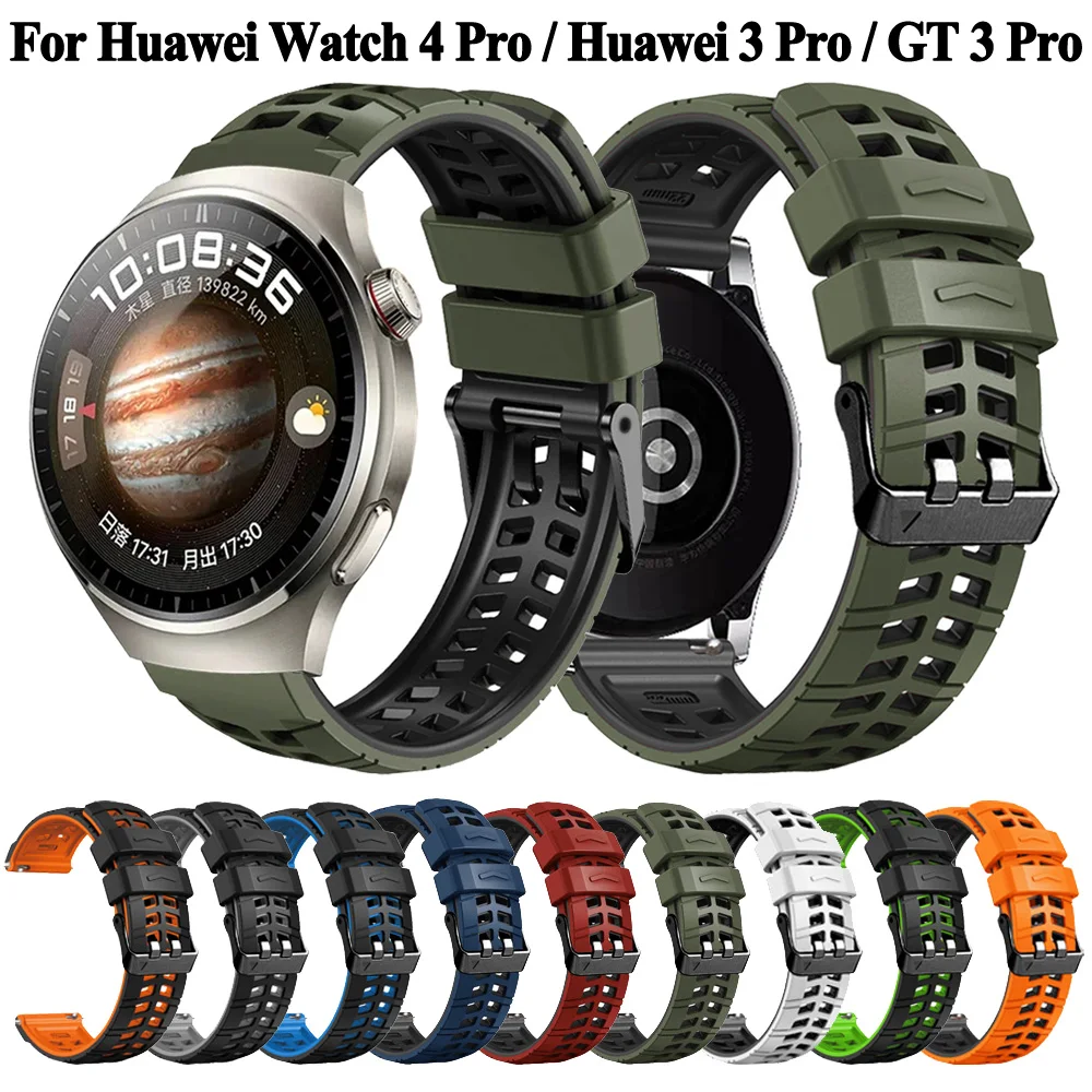 22mm Strap For HUAWEI WATCH 4 Pro Silicone Band For HUAWEI WATCH GT5 4 3 GT5 GT3 Pro 46mm Wristband Replacement Band Accessories