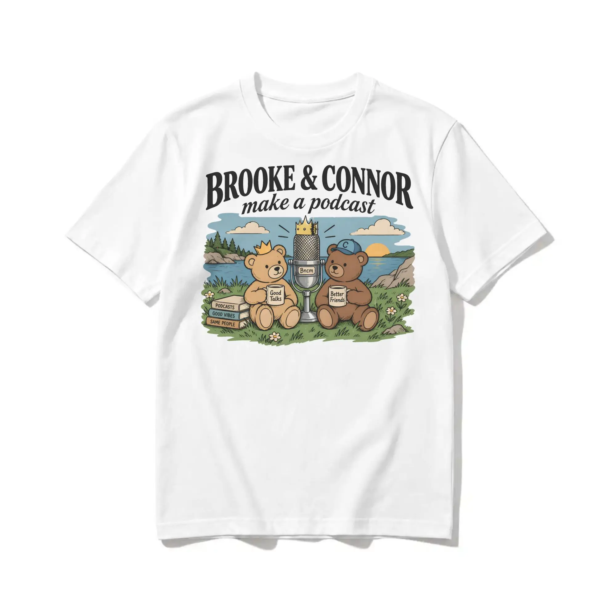 Men Women's Bncmap Brooke & Connor make a podcast T Shirts  Pure Cotton Tops Fashion Short Sleeve Tee Shirt Summer T-Shirts