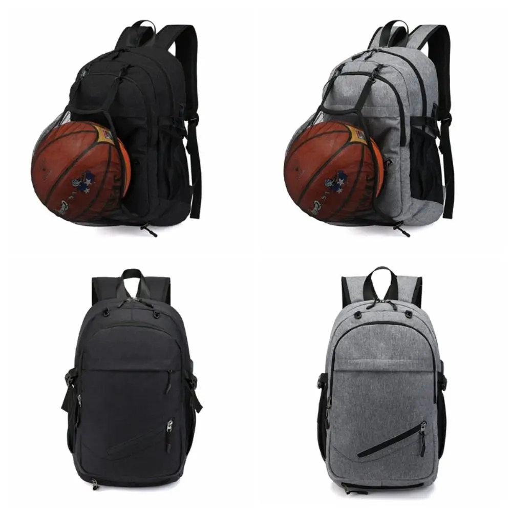 Durable Oxford Fabric Basketball Bag USB Charge Adjust Strap Laptop Bag Water Resist Sports Backpack Outdoor Travel