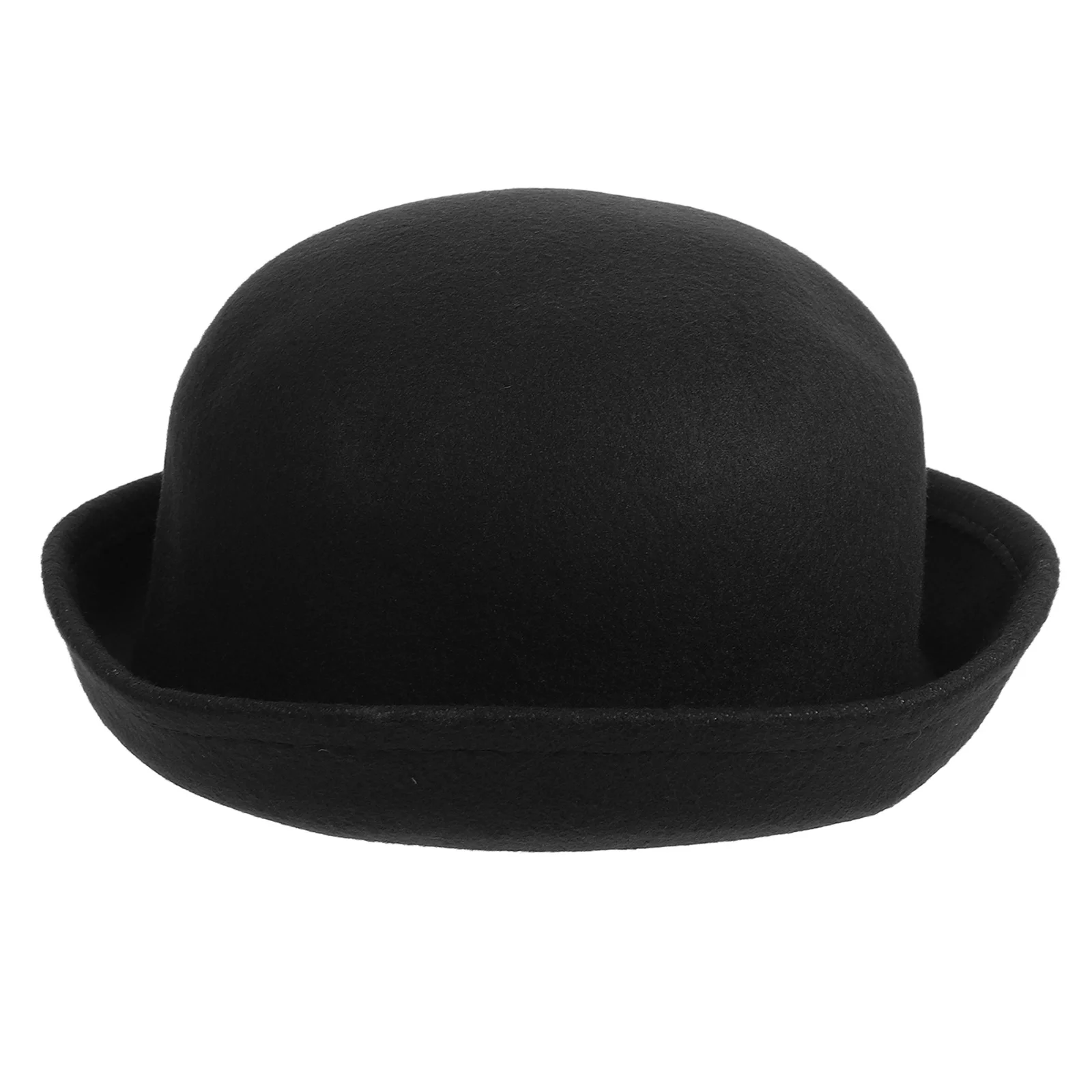 

Roll Up Hat Black For Women Roll-Up Brim Winter Spring Autumn Soft Lady Bowler Party Hat Lady Bowler