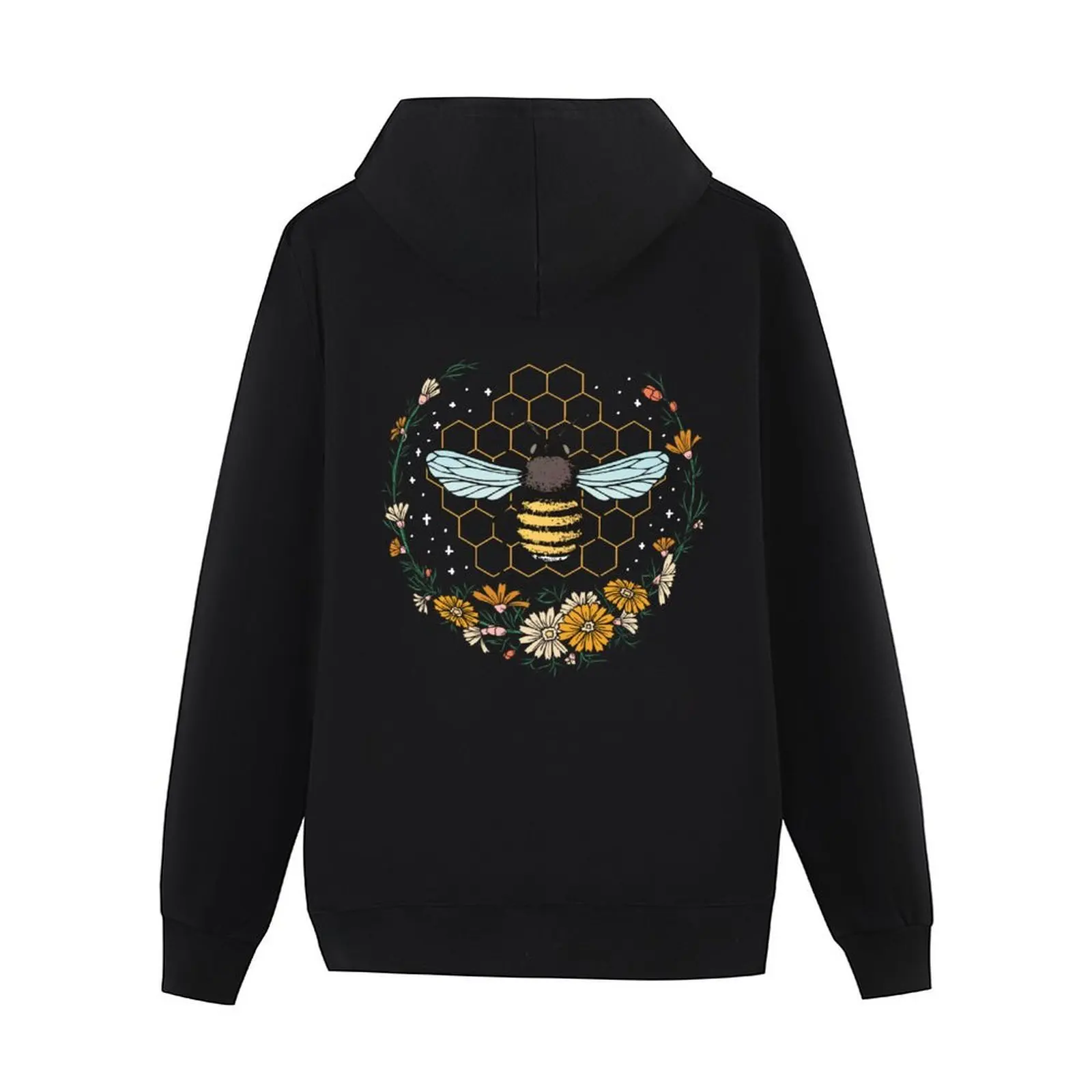 Floral Honeycomb Bee Lover Art Hoodie korean autumn clothes men wear autumn clothes winter clothes tracksuit