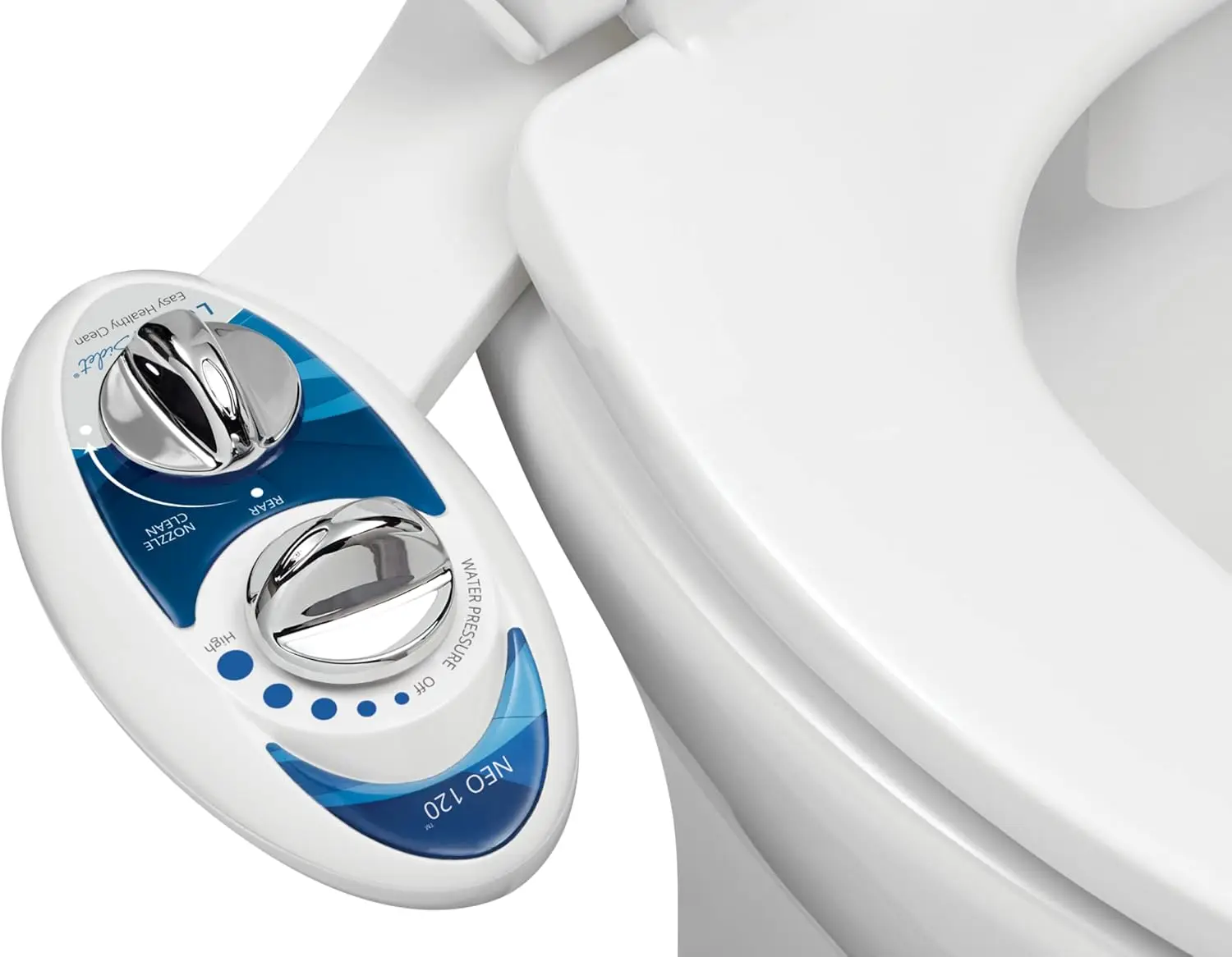 

NEO 120 - Single Nozzle, Self-Cleaning, Non-Electric Bidet Attachment for Toilet Seat, Adjustable Water Pressure, Rea