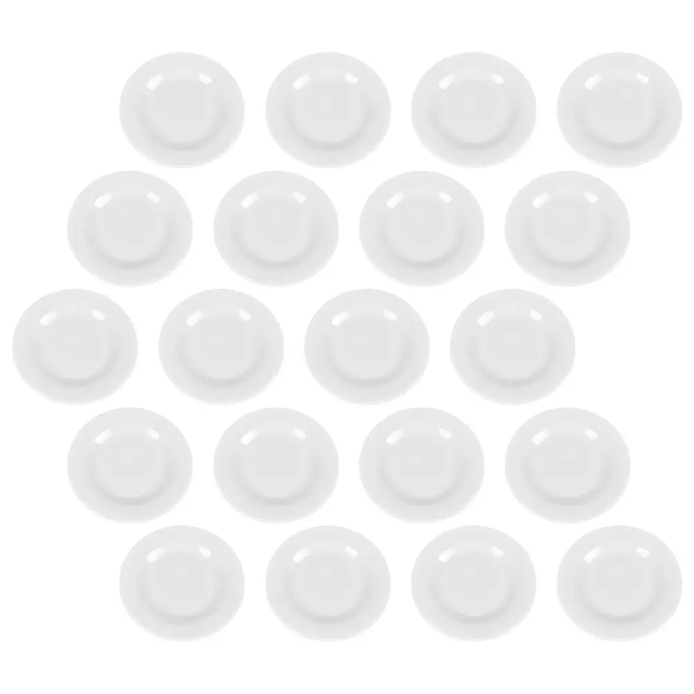 

20Pcs Miniature White Plate Set Realistic Tiny Plates Reusable Plastic Tray Kitchen Scene Props Mini House Tray Decorations