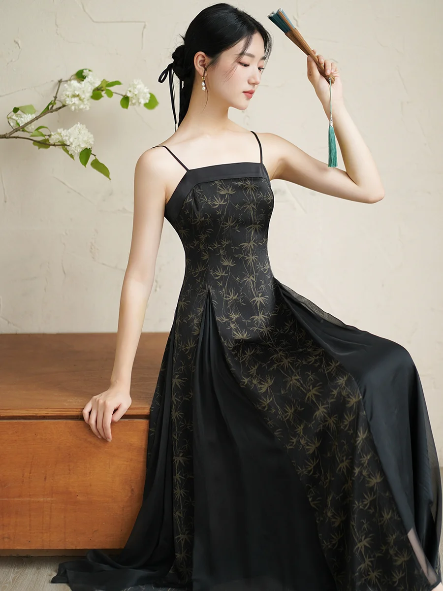 

Новый китайский длинный топ без бретелек Dr для женщин National Faion Hanfu SanJian с золотым принтом и текстурой Sensation Tube Top Dr