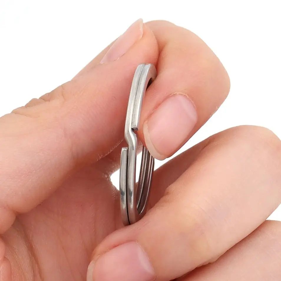 5-50 teile/los 12-50mm Edelstahl Schlüssel Ringe Runde/Flache Linie Split Ringe Schlüsselring für Schmuck Machen DIY Schlüsselbund Zubehör