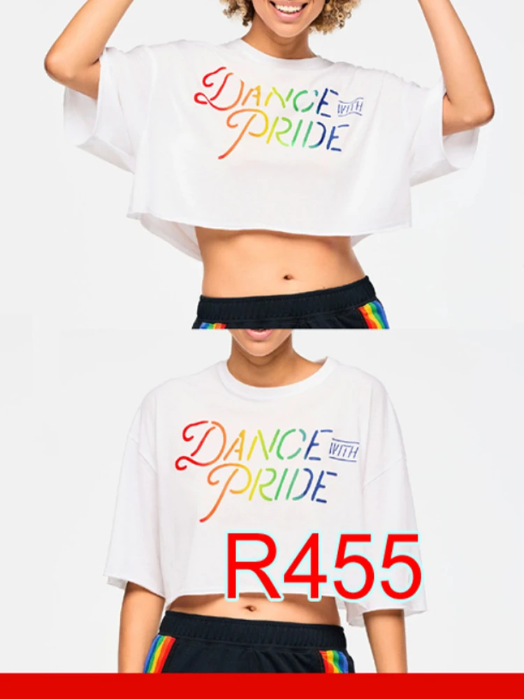 

Pure Cotton Loose ort Sve Yoga T-irt Fitn Clothing up Dance ZW New Sle R455 Women's Sportswear Me Fabric