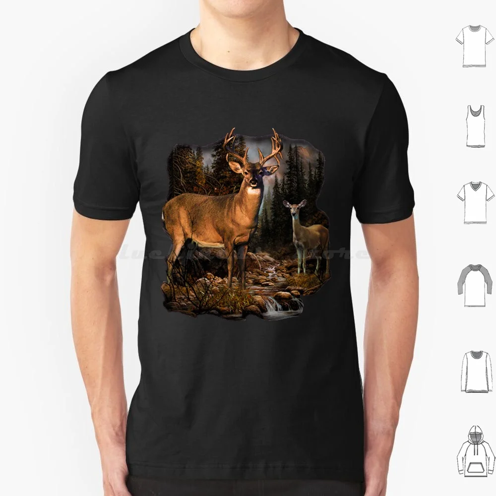 

Wild Deer T Shirt Big Size 100% Cotton Deer Wild Wilderness Nature Hunting Animals Wildlife Forest Buck Woodland Red Deer