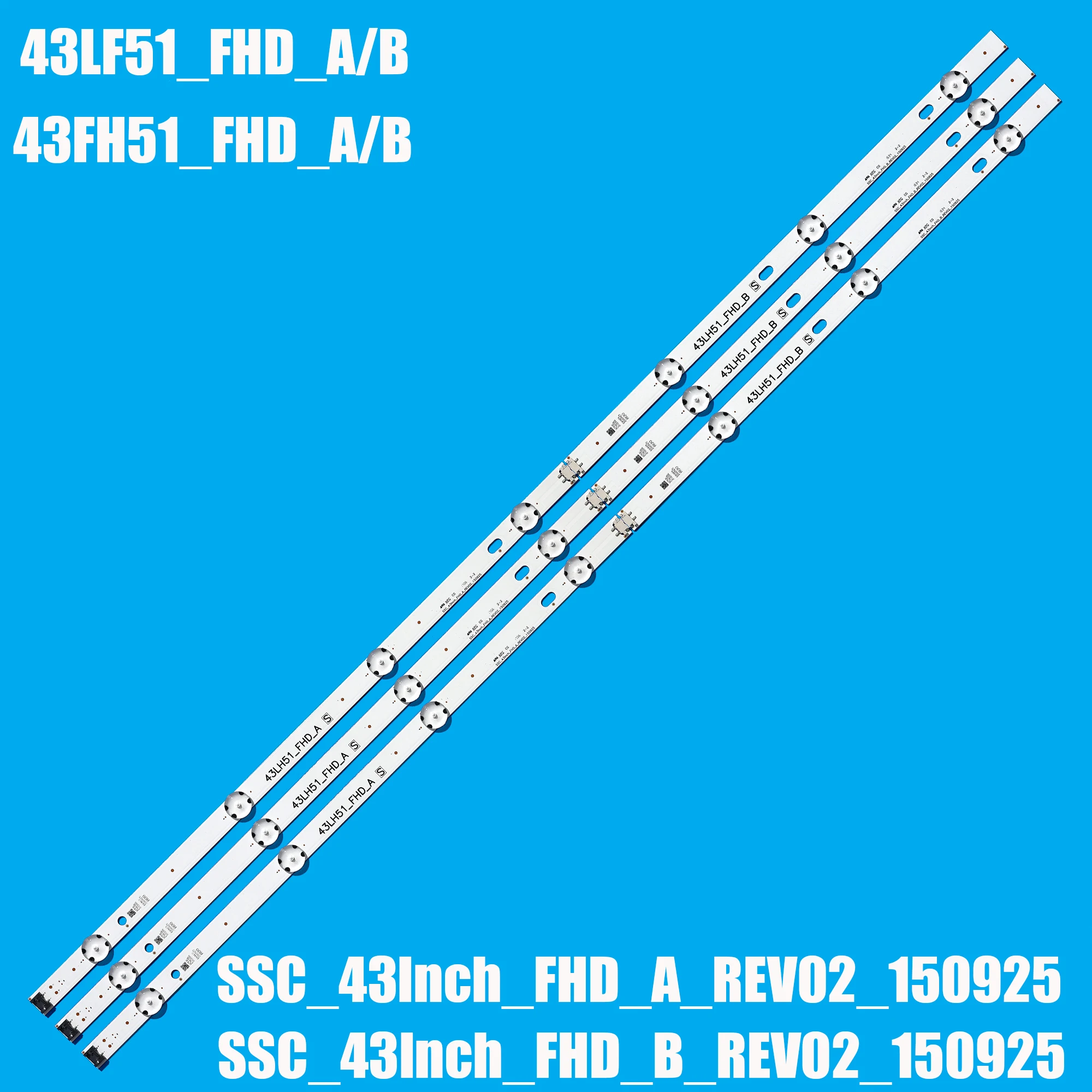 Tira de LED para iluminación trasera (6) para 43LF510V 43LF5100 43LH5100 43LH590 43LJ515V 43LH520V 43LH511T 43LH570V LF51_FHD_A B 43LH51_FHD_A B