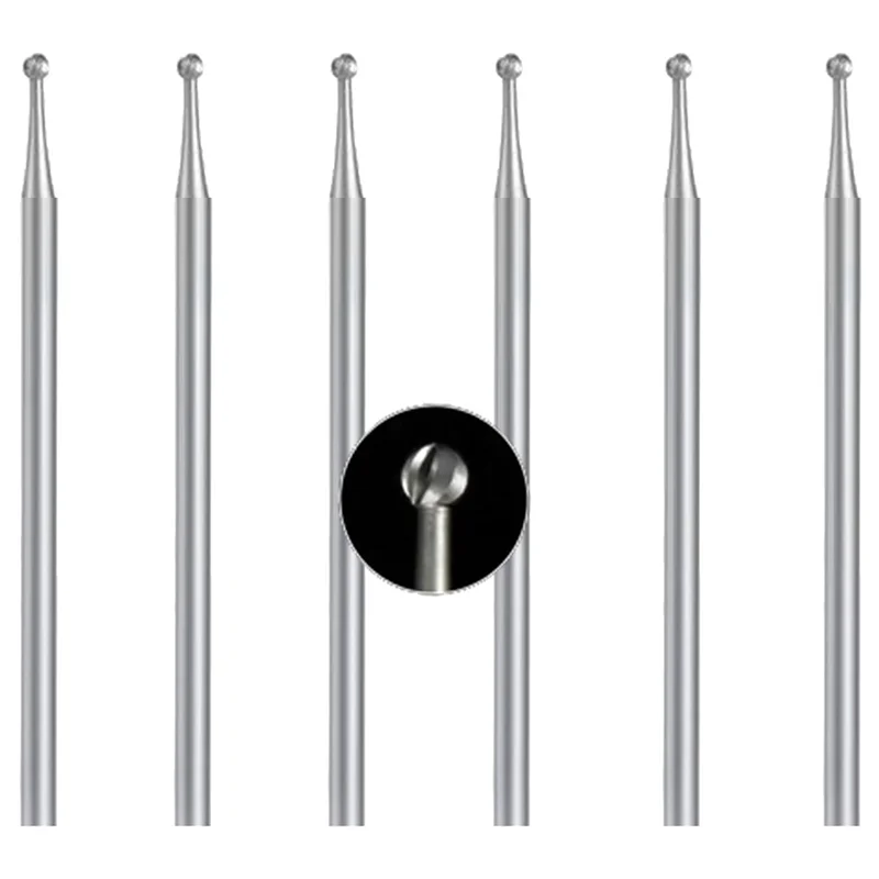 ABJT-6 Pcs Ball Burr Set, 3/32 Inch Shank Sphere Burs Jewelry Carving Bits(2.1Mm) Easy Install