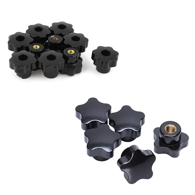 

LJL-5Pcs M8 Female Thread 32Mm Star Head Clamping Nuts Knob Grip Handle & 10 Pcs 32Mm Dia M6