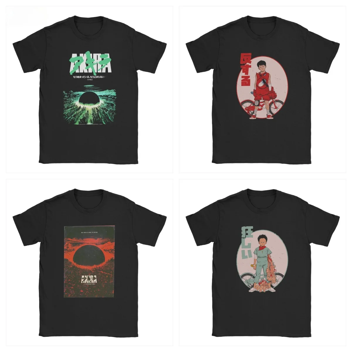 

Street Retro Loose T-Shirt Akira 1989 Game Anime Movie Japanese Black Men's Short Cotton T-Shirt Harajuku Top Casual Unisex