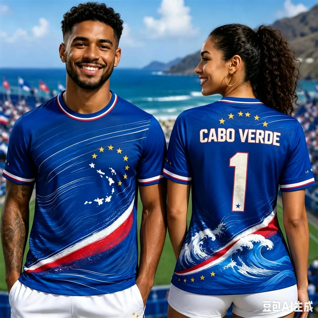 Men Women Cape Verde Soccer Jersey Quick Dry Couple Football Fan Short Sleeve Sports T Shirt Cape Verde Flag Number 1 Jersey
