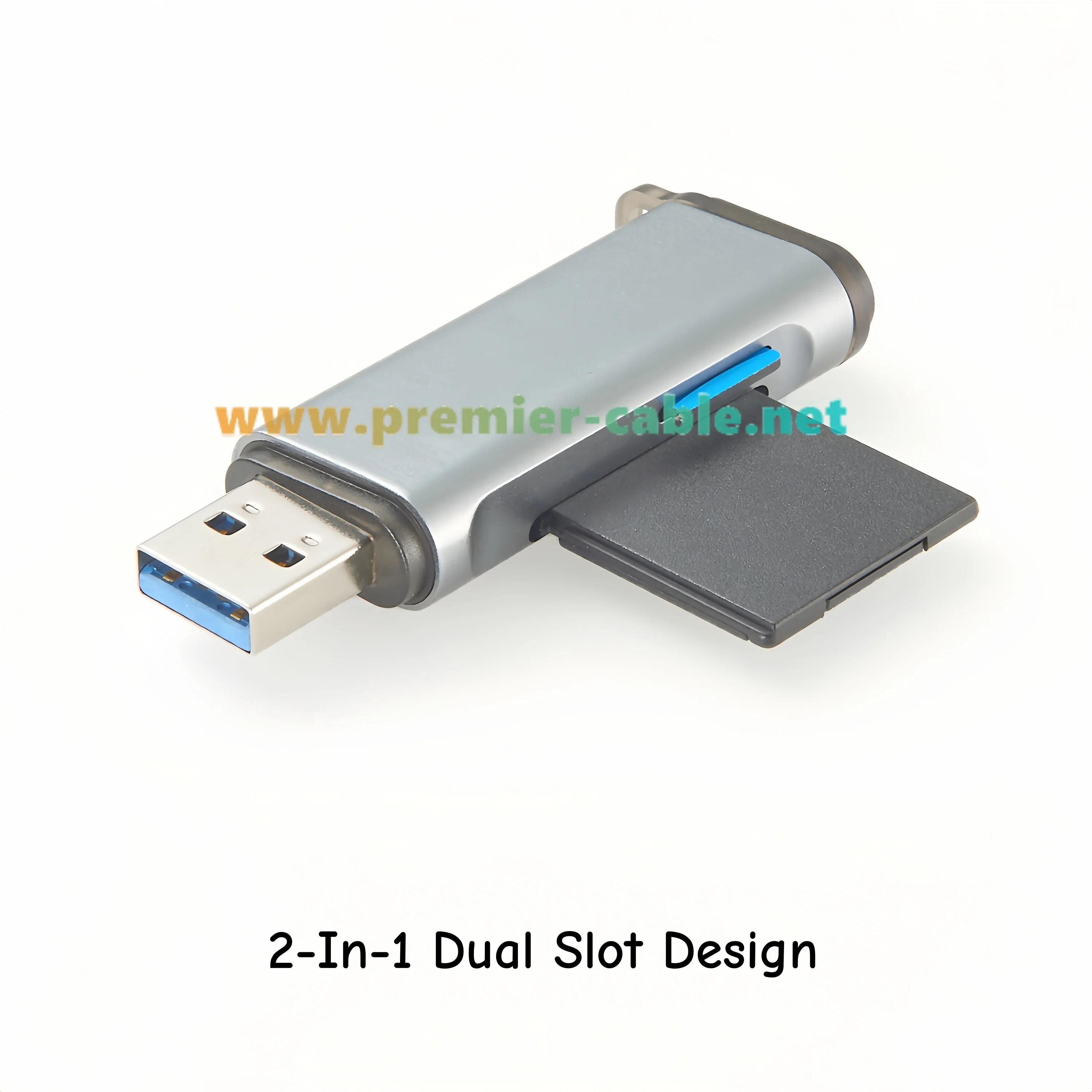 2 In 1 USB 3.0 Card Reader, USB-A to SD/Micro SD/TF Memory Card Reader, 2TB USB3.0 Type-A OTG Smart Memory Adapter for PC Laptop