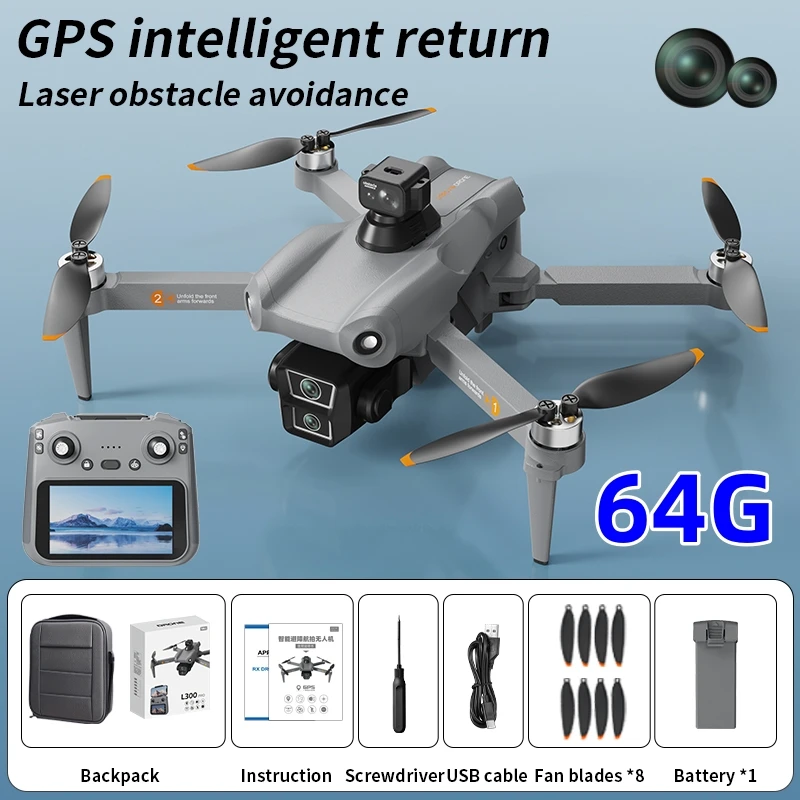 

L300U Drone 8K High-definition Aerial Photography GPS Brushless Obstacle Avoidance Optical Flow Four Axis RC Aircraft