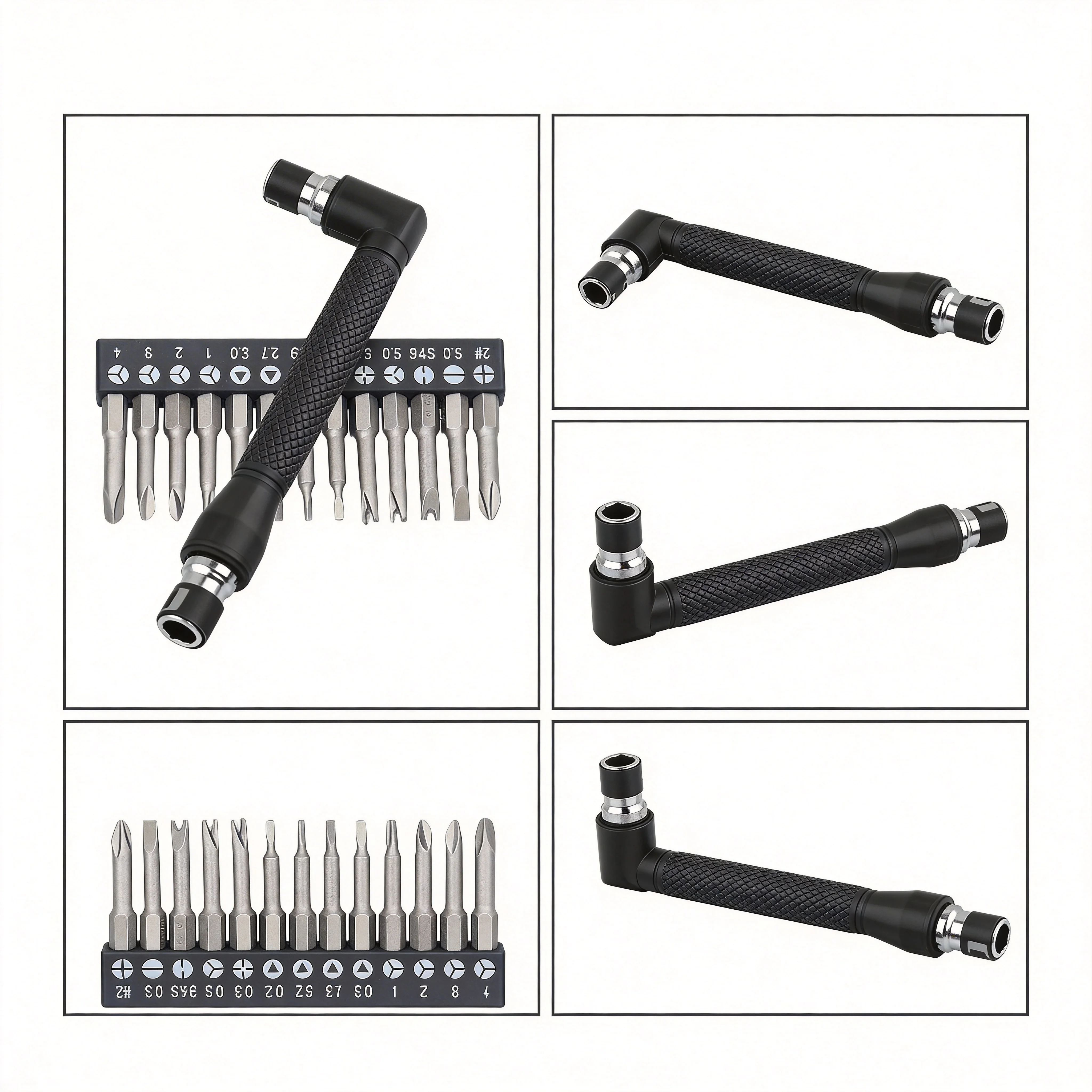 Y U Shaped Triangle Screwdriver Bit With Double-ended L-Socket Wrench 6.35mm Cross Three Points Screw Driver Bit Set