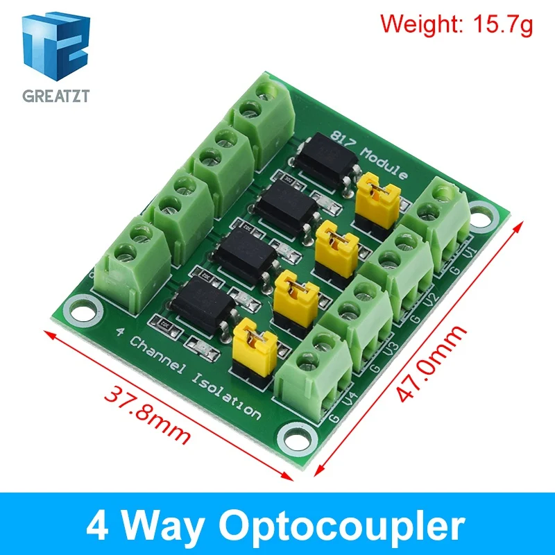 PC817 1 2 4 8 Channel Optocoupler Isolation Board Voltage Converter Adapter Module 3.6-30V Driver Photoelectric Isolated Module