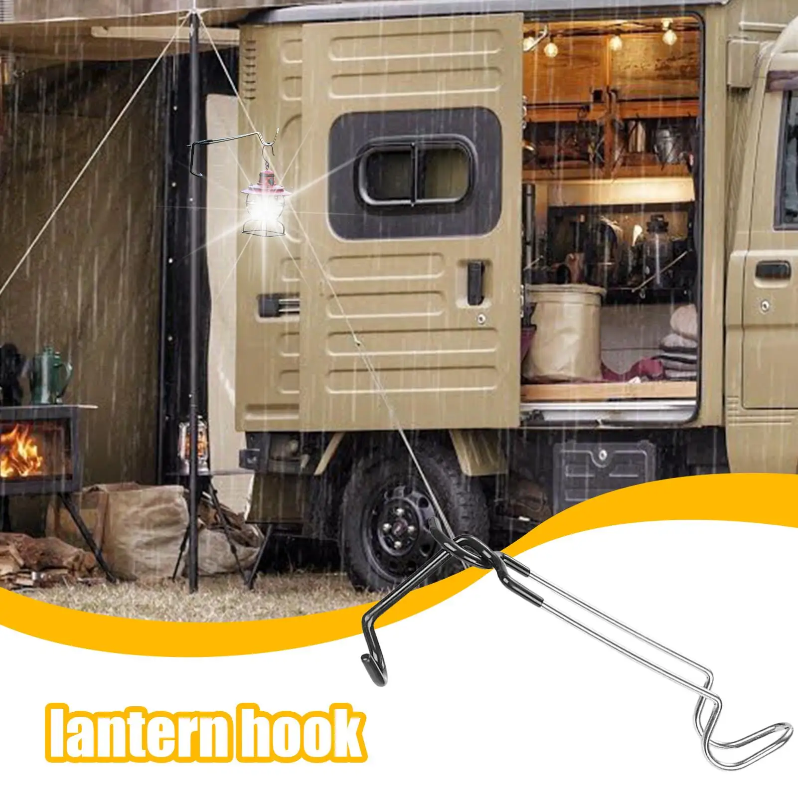 Lantern Hooks Outdoor Light Hook Bracket Portable Camping Light Hanger for Outdoor Camping Garden Backyard Hiking Picnic Yard