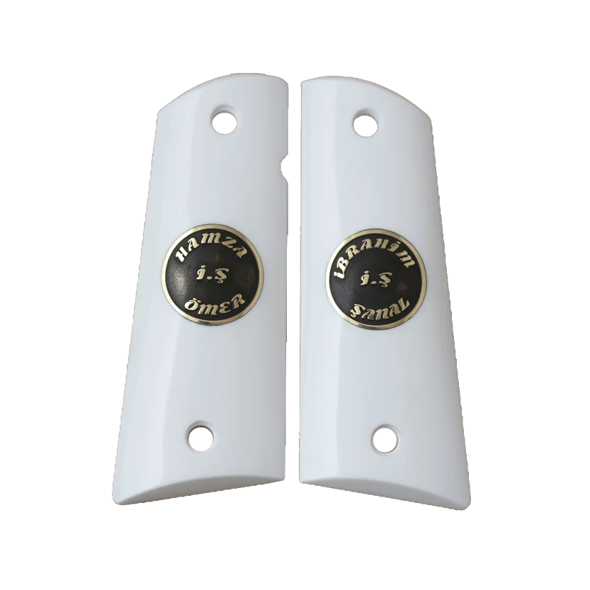 KSD Brand Colt 1911 FIT Model Compatible White Acrylic Grips