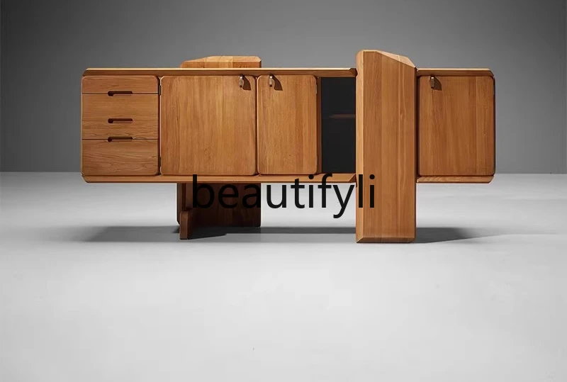 

Simple solid wood chest designer creative wabi wind hotel bed and breakfast model room locker side cabinet furniture
