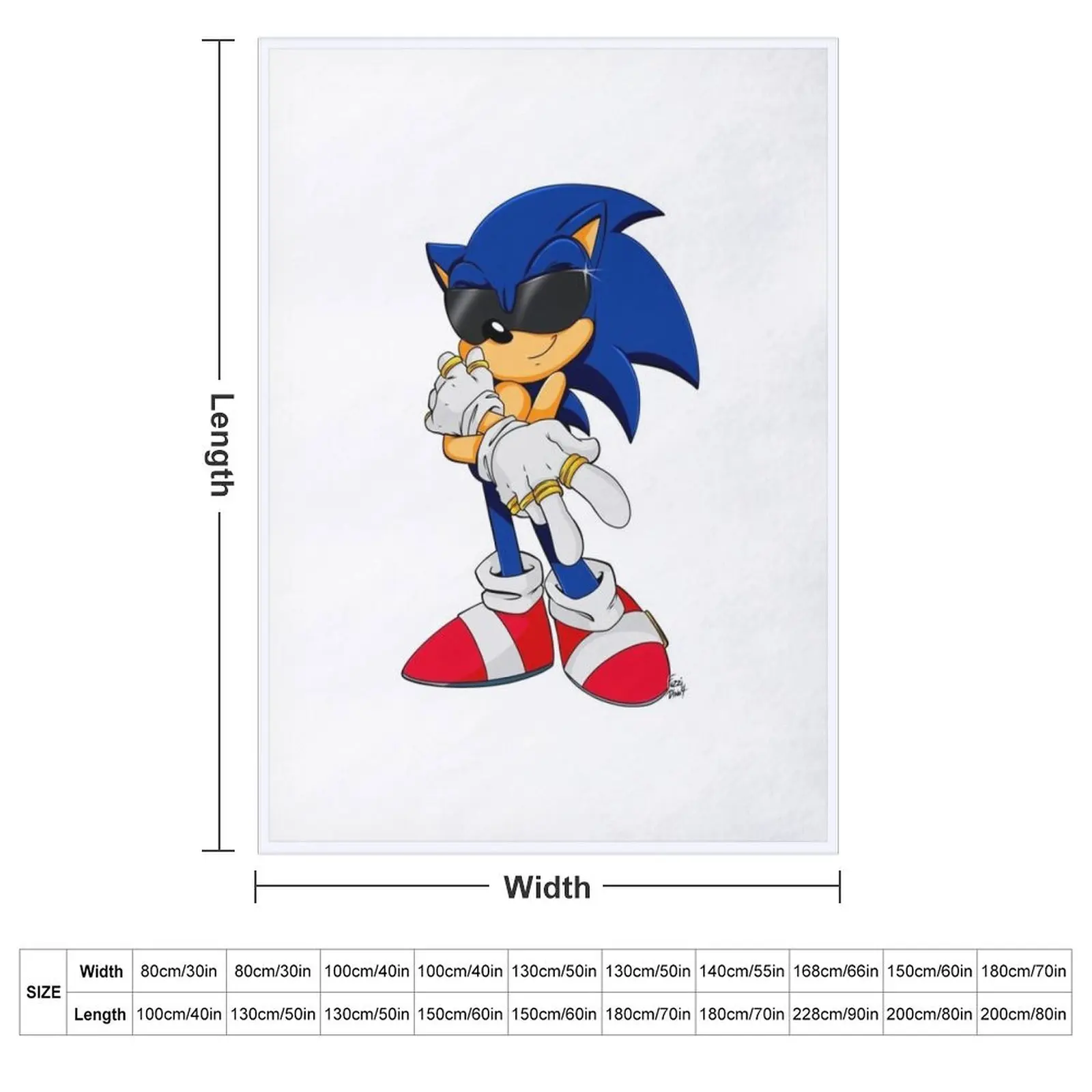 Sonic with Rings Throw Blanket Soft Plaid Furry Stuffeds Blankets