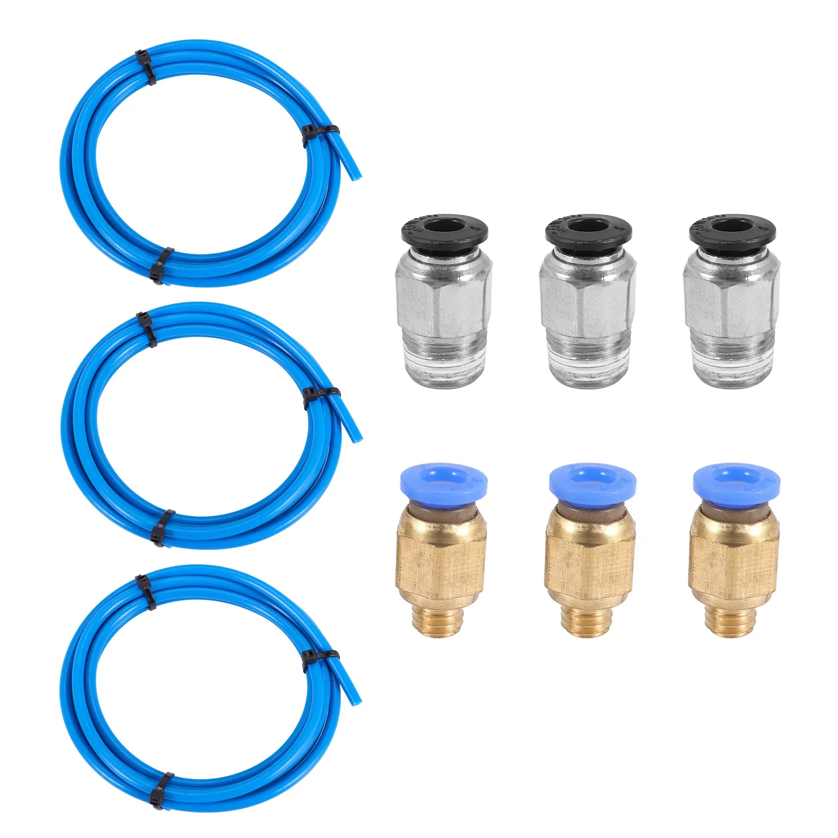 SWXF PTFE tube Ptfe Blue Tubing(1.5 Meters) With 3 Pieces Pc4-M6 Fittings And 3 Pieces Pc4-M10 Male Straight Pneumatic Pefe Tube