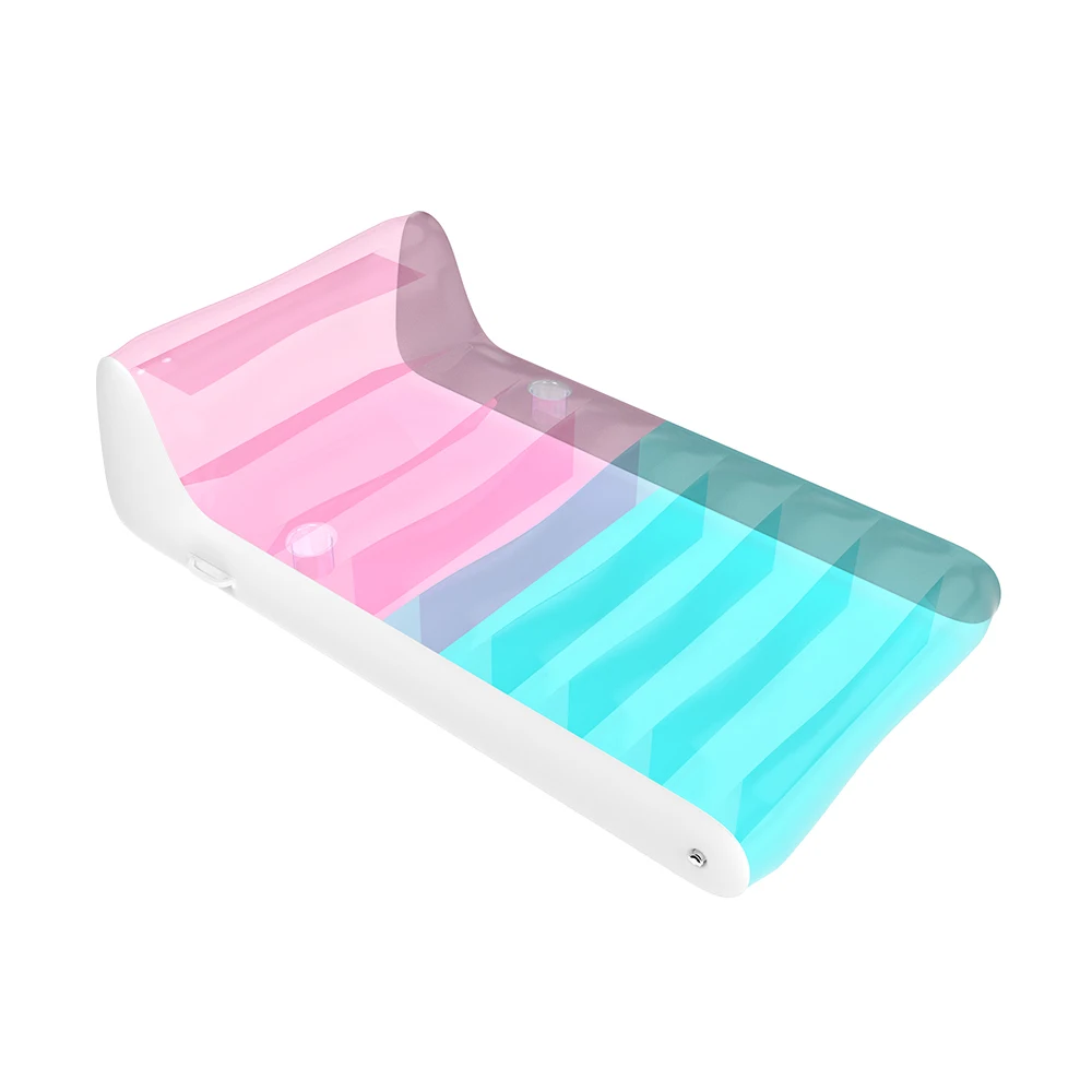 New Design Transparent Blue Pink Sea-Matters Water Toys Inflatable Pool Float Ride-on AirMyFun PVC Kids