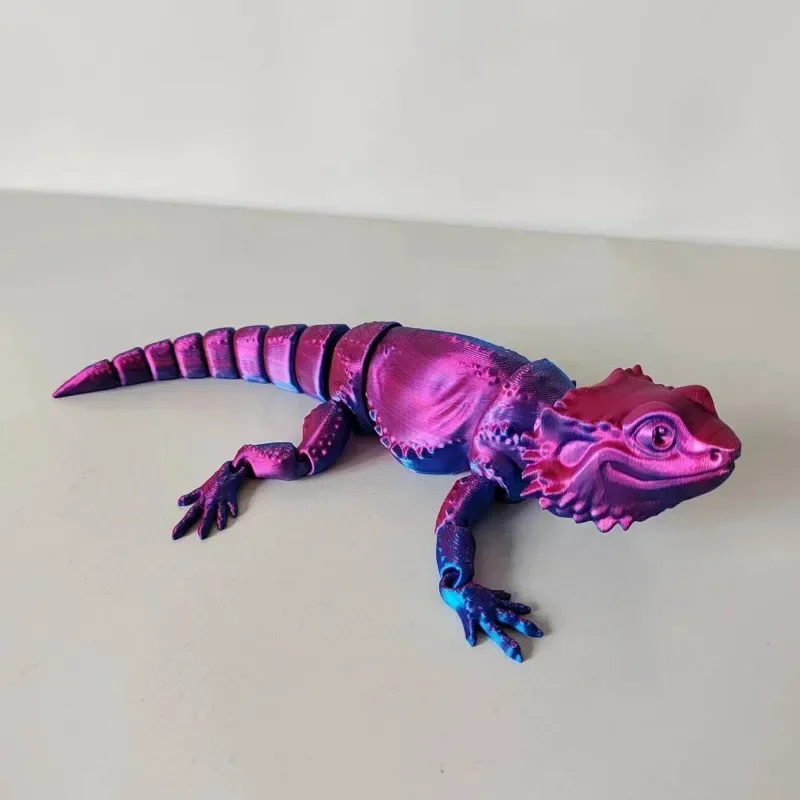 3D Print Chameleon Crawling Lizard Model Children\'s Small Toys 3D Print Gradient Color Jewelry Hobbyist Model