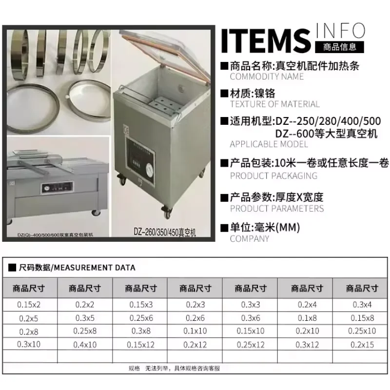 10M Nichrome Heating Strip, 0.15-0.3mm Thickness Heat Element For Packaging Sealing Machine Heating Elem