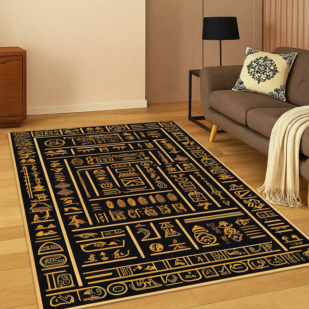 Altägyptischer mythologischer Pharao-Schild, Teppich für Zuhause, Schlafzimmer, Wohnzimmer, Sofa, Fußmatte, Dekor, Bereich, Teppich, Spiel, rutschfeste Matte